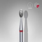 Freză diamantă ”oliva” roșu  EXPERT diametru 2,5 mm / piesa de lucru 5 mm